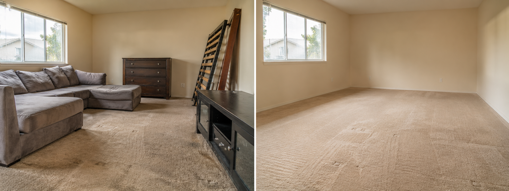 Furniture removal — before and after